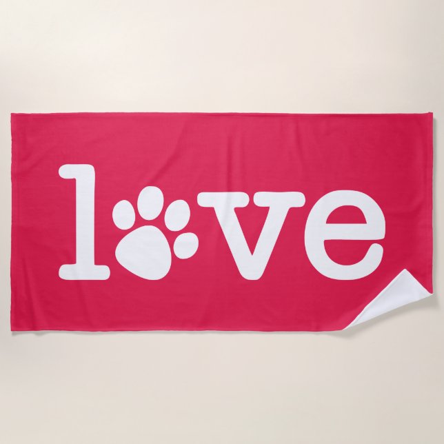 Pet love beach towel (Front)