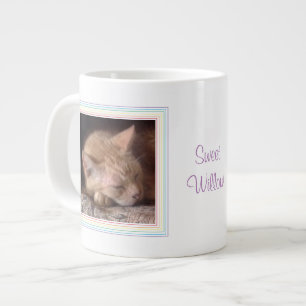 PET LOVE Big White Mug + Text / Rainbow