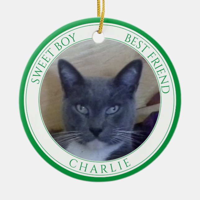 PET LOVE Cercle en céramique Ornement + Texte / Ve (Devant)