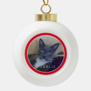 PET LOVE en céramique Ball Ornement / Rouge