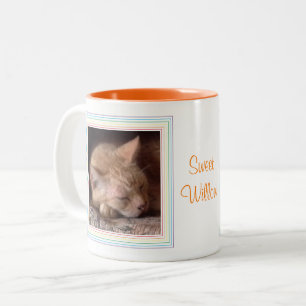 PET LOVE Orange Two-Tone Mug + Text / Rainbow