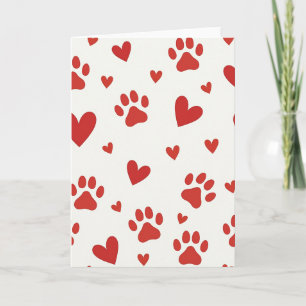 Pet Love Paw Print Hearts Card