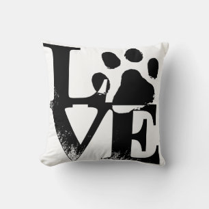 Pet Love - Paw Print Throw Pillow