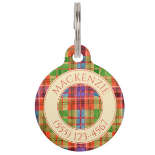 PET LOVE Round Pet Tag - Mac Rae Tartan
