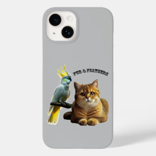 Pet Lover British Shorthair Cat & Cockatoo Bird Case-Mate iPhone 14 Case