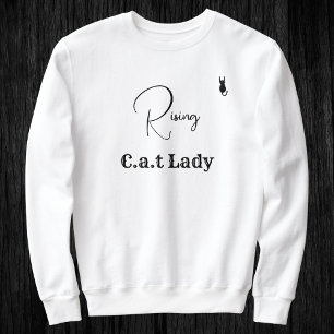 Pet Lover Cat Mom White And Black Script Customize Sweatshirt
