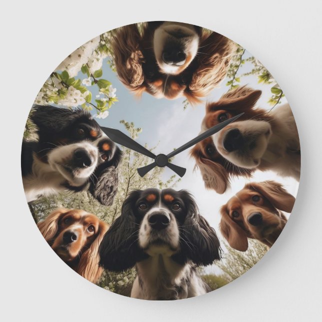 Pet Lover Clock Funny Dog Wall Clock (Front)