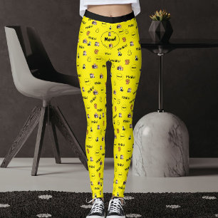 Pet Lover Colorful Kitty Feline Meow Cat Pattern Leggings