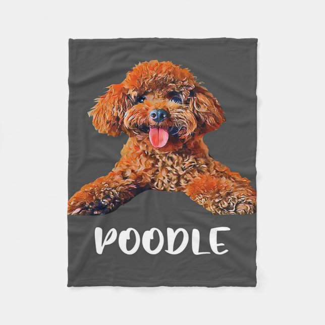 Pet lover Dog Mom | Poodle Dog Fleece Blanket (Front)