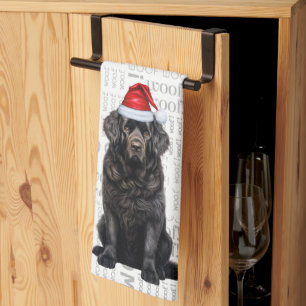 Pet Lover Holiday Newfoundland Dog Christmas Kitchen Towel