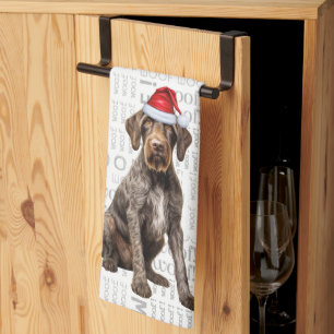 Pet Lover Holiday Wirehair Pointer Dog Christmas Kitchen Towel