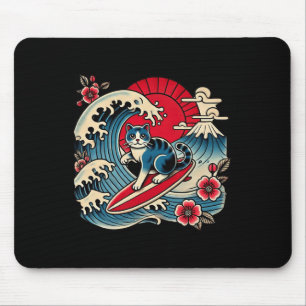 Pet Lover Mt. Fuji Sunset Japanese Wave Art Surfin Mouse Pad