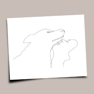 Pet Lover   One line Art   Poster