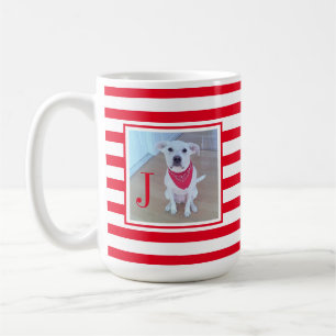 Pet Lover Simple 1 Photo Red and White Christmas Coffee Mug