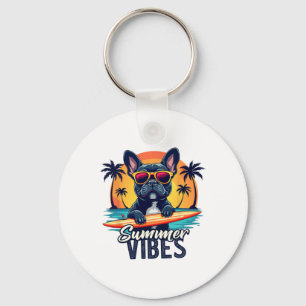 Pet Lover Summer Vibes, Dogs Surfing Lovers Men Wo Keychain