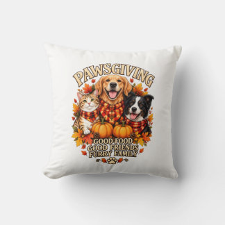 Pet Lover Thanksgiving Custom Family Men Women Kid Throw Pillow