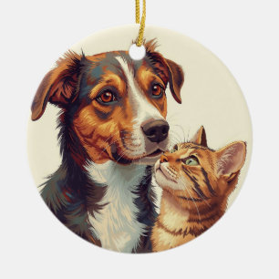 Pet Lovers Christmas Ornament Dog & Cat