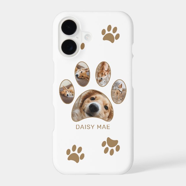 Pet Lovers Gold Empreinte de patte Nom Photo Colla (Verso)