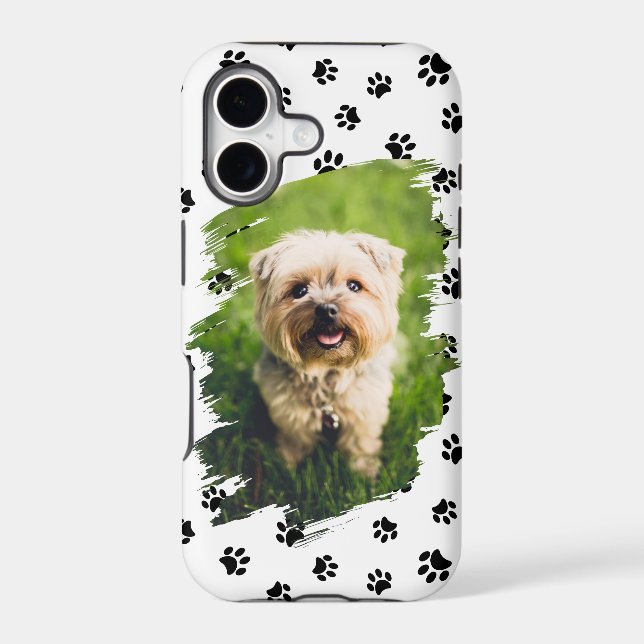 Pet Lovers Personalized Photo Black Paw Prints (Back)