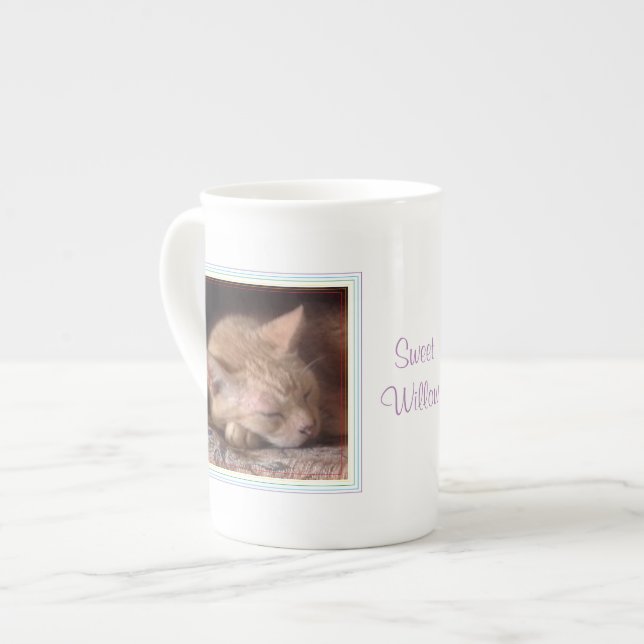 PET LOW Bone China Mug + Text / Rainbow (Devant gauche)