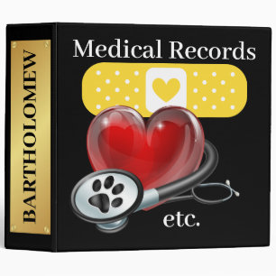 Pet Medical, etc. Records Binder - See Back