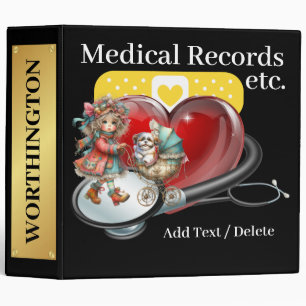 Pet Medical Records Binder - See Back