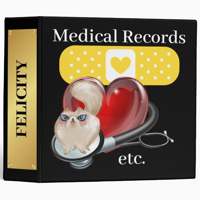 Pet Médicale Records Classeur - Voir retour (Devant/Côté)