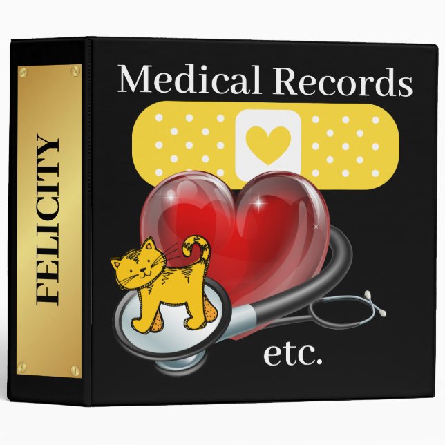 Pet Médicale Records Classeur - Voir retour (Devant/Côté)