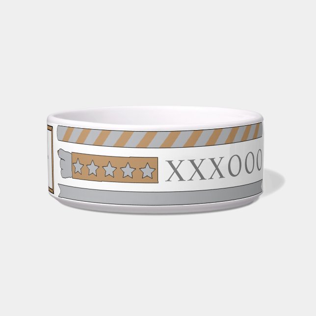 Pet Medium Bowl "XXXOOO" (Right)