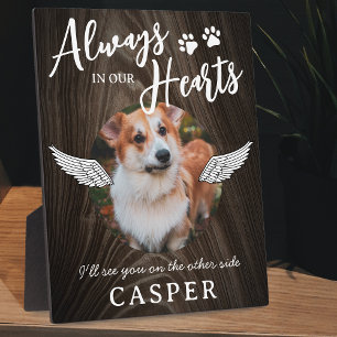 Pet Memorial Angel Wings Photo Plaque