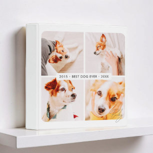 Pet Memorial Best Dog Ever Modern Photo Collage Binder