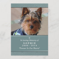 Pet Memorial Card 5"x7" Teal Rainbow Bridge FEMALE