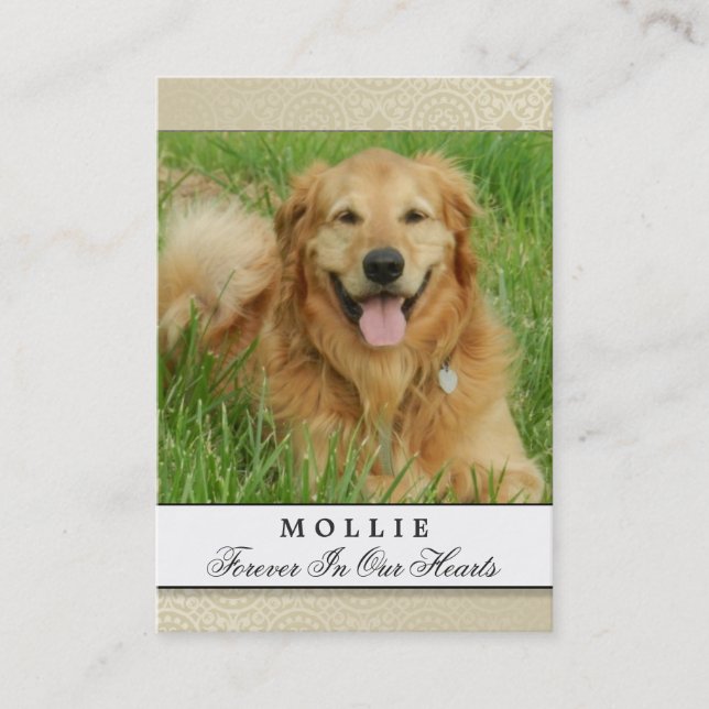 Pet Memorial Card Creme -Contented Poem (Front)