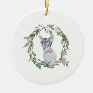 Pet Memorial Cat Dog Photo and Personalized Ceramic Ornament