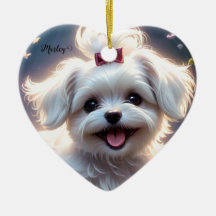 Pet Memorial Ceramic Heart Ornament