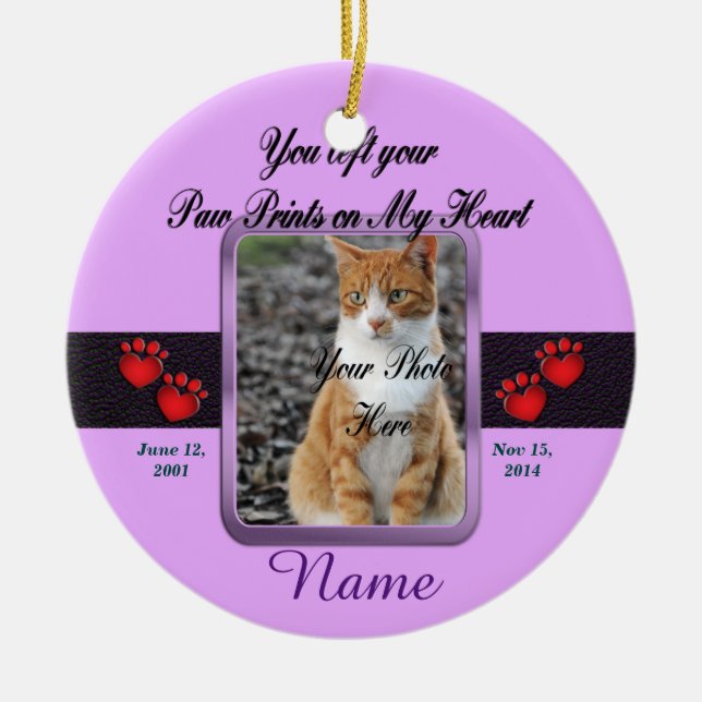 Pet Memorial Christmas Ceramic Ornament (Front)