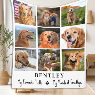 Pet Memorial Custom 9 Photo Collage Cat Dog Fleece Blanket