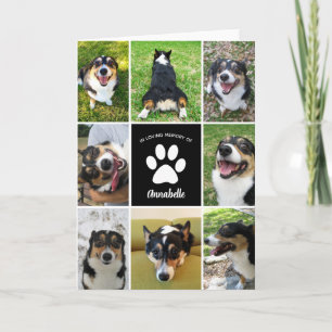 Pet Memorial Custom Dog Collage In Loving Memory Card