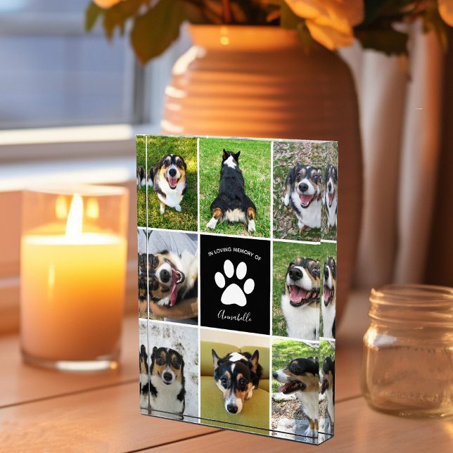 Pet Memorial Custom Dog Collage Photo Block (Creator Uploaded)
