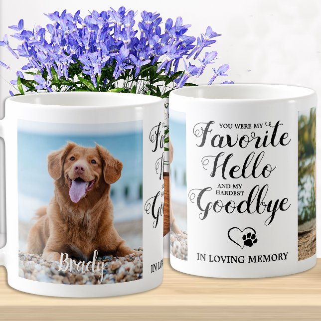 Pet Memorial Custom Photo Dog Paw Print Pet Loss  Coffee Mug (Creator Uploaded)