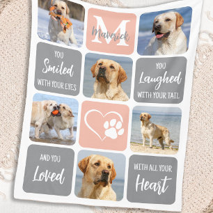 Pet Memorial Customized  Dog Remembrance 6 Photo   Fleece Blanket