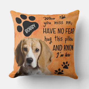 Pet memorial - Customized photo and name Throw Pillow