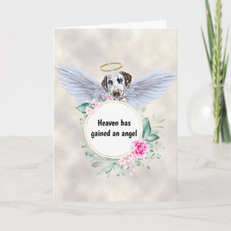 Pet memorial Dalmatian dog angel wings poem Card