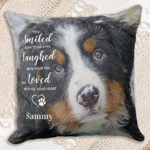 Pet Memorial - Dog Lover Gift - Pet Loss Photo Throw Pillow