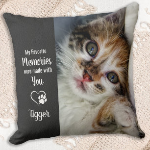 Pet Memorial - Dog Photo - Cat Photo - Pet Photo Throw Pillow