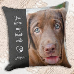 Pet Memorial - Dog Photo - Cat Photo - Pet Photo Throw Pillow<br><div class="desc">Celebrate your best friend with a custom pet memorial pillow . This is the perfect gift for yourself, family or friends to honour those loved . We hope your photo pillow will bring you joy , peace , and happy memories . Quote " You make my heart smile " Customize...</div>