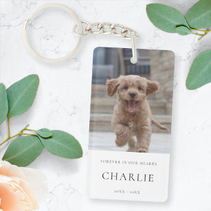 Pet Memorial   Dog Photo In Loving Memory Elegant Keychain