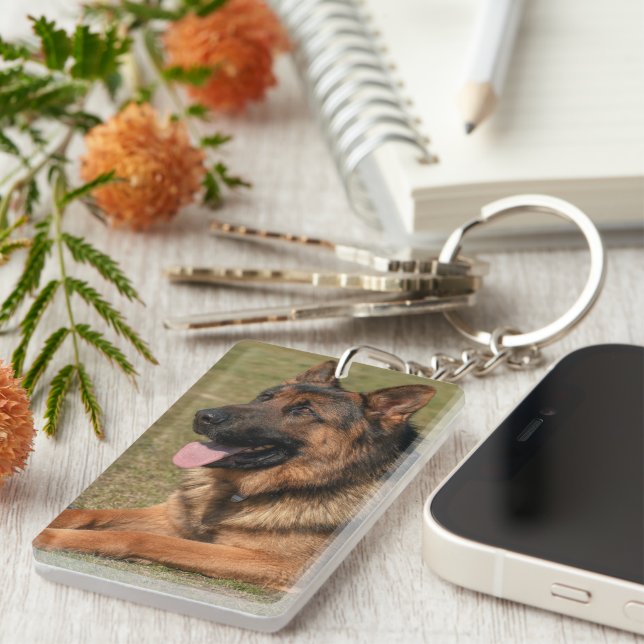 Pet Memorial Dog Photo & Quote Keepsake Keychain (Front Right)
