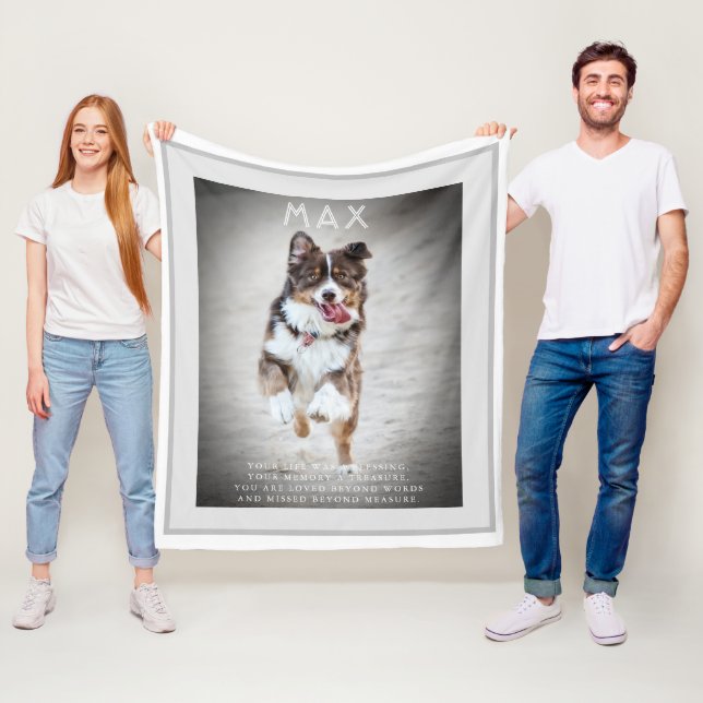 Pet Memorial Dog Tribute Poem Fleece Blanket (In Situ)