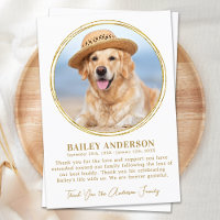 Pet Memorial Elegant Gold Custom Photo Sympathy 
